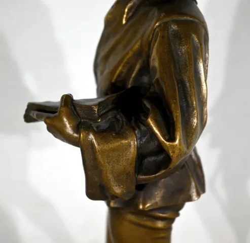 Bronze « Escholier du XVe siècle », de Friedrich Beer – Fin XIXe