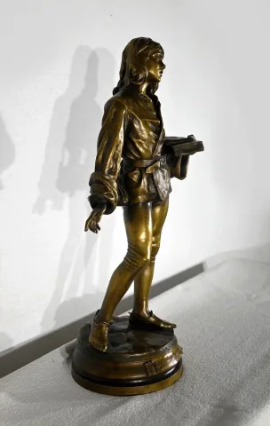 Bronze « Escholier du XVe siècle », de Friedrich Beer – Fin XIXe