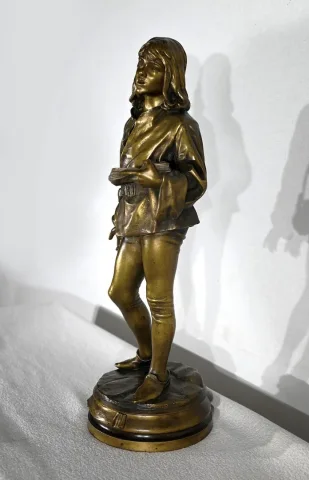 Bronze « Escholier du XVe siècle », de Friedrich Beer – Fin XIXe