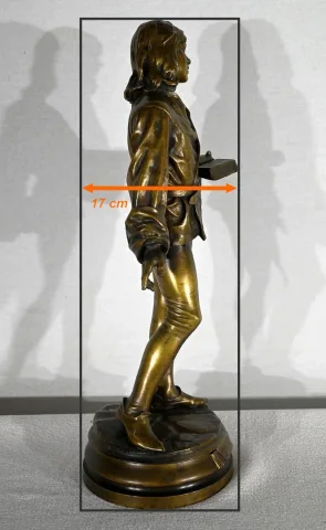 Bronze « Escholier du XVe siècle », de Friedrich Beer – Fin XIXe