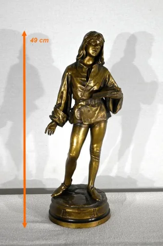 Bronze « Escholier du XVe siècle », de Friedrich Beer – Fin XIXe