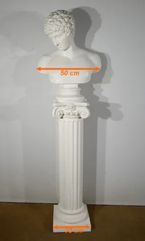 Ensemble Buste de Antinoüs  sur Colonne – Fin XIXe