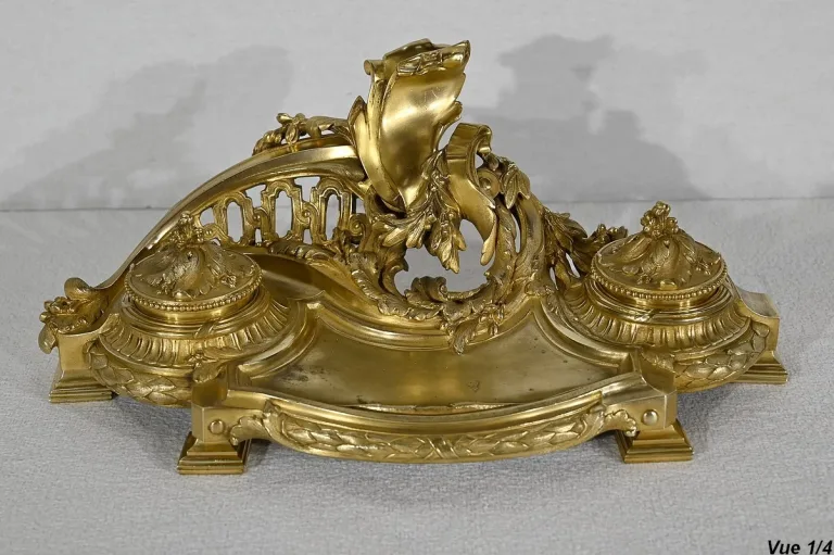 Encrier en Bronze Doré, signé Vandevoorde - Début XXe