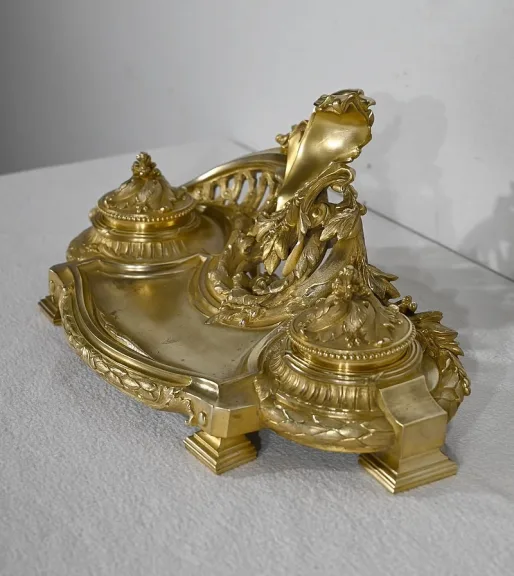 Encrier en Bronze Doré, signé Vandevoorde - Début XXe