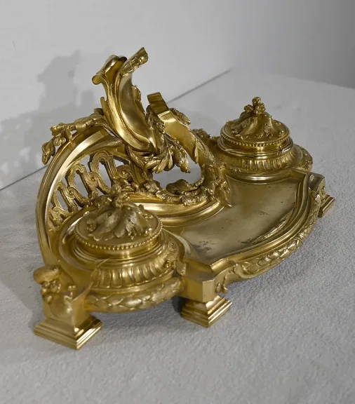Encrier en Bronze Doré, signé Vandevoorde - Début XXe