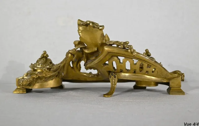 Encrier en Bronze Doré, signé Vandevoorde - Début XXe