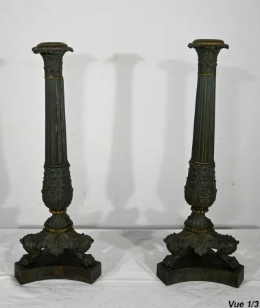PAAR FRANZÖSISCHE RESTAURATIONSKERZEN