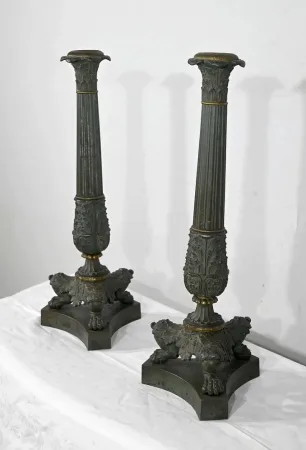 PAAR FRANZÖSISCHE RESTAURATIONSKERZEN