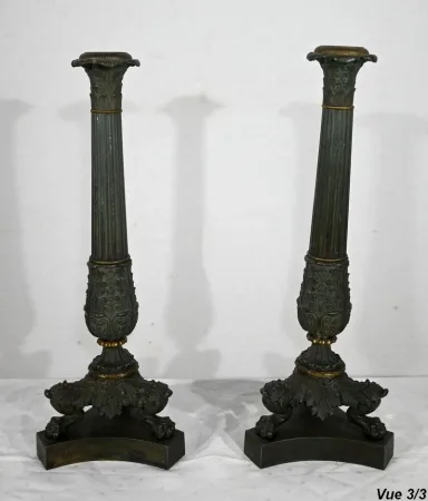 PAAR FRANZÖSISCHE RESTAURATIONSKERZEN