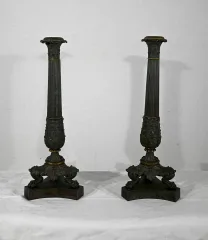 PAIR OF FRENCH RESTAURATION PERIOD CANDELABRA