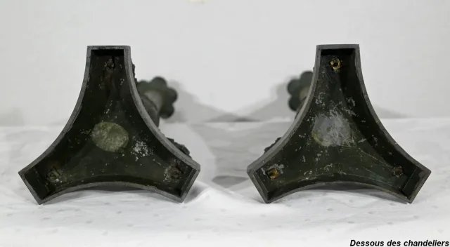 Paire de Chandeliers en Bronze, époque Restauration – Début XIXe