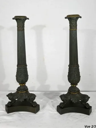PAAR FRANZÖSISCHE RESTAURATIONSKERZEN
