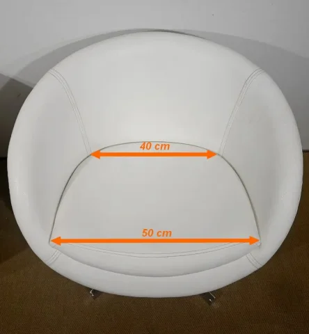 Paire de Fauteuils Boules en Simili Cuir – 1970
