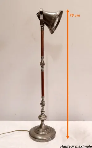 Lampe à Bras Articulé en Métal et Bois – 1920