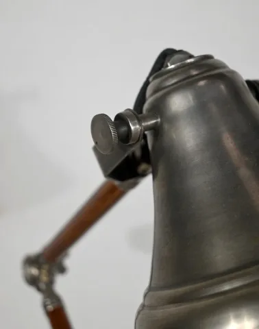 Lampe à Bras Articulé en Métal et Bois – 1920