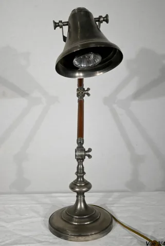 Lampe à Bras Articulé en Métal et Bois – 1920