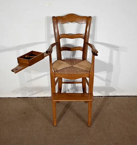 Chaise Haute en Merisier massif – Fin XIXe