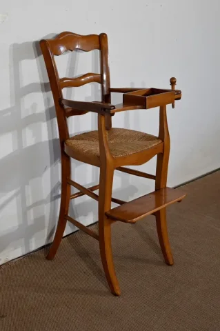 Chaise Haute en Merisier massif – Fin XIXe