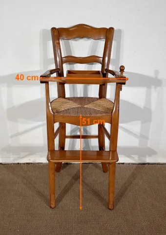 Chaise Haute en Merisier massif – Fin XIXe