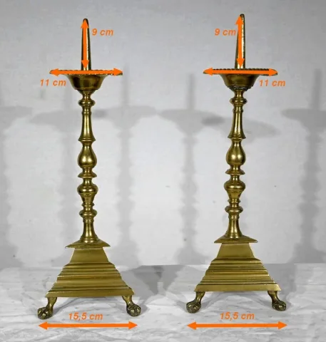 PAAR KERZENHALTER AUS VERGOLDETER BRONZE