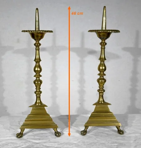 PAAR KERZENHALTER AUS VERGOLDETER BRONZE