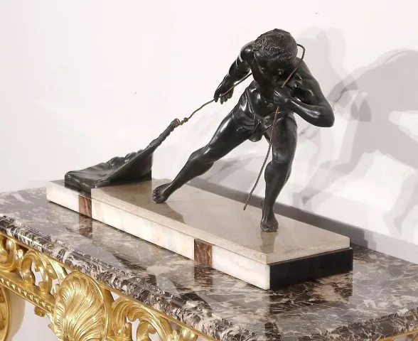 SCULTURA SPELTER di J. DE RONCOURT