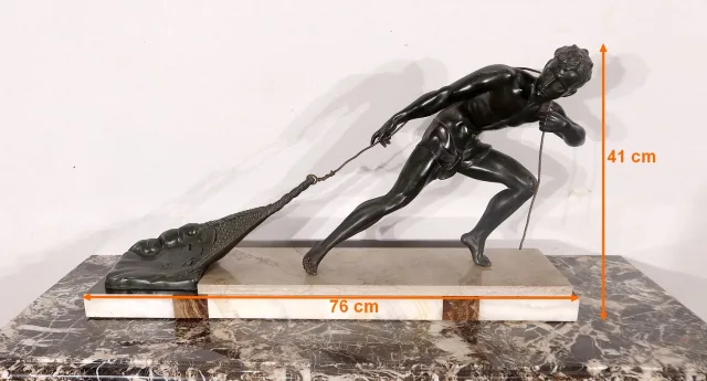 SCULTURA SPELTER di J. DE RONCOURT