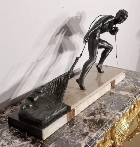 SCULTURA SPELTER di J. DE RONCOURT