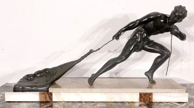 SCULTURA SPELTER di J. DE RONCOURT