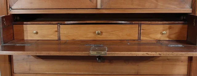 Commode Vitrine de Propriété en Merisier Massif, époque Empire – Début XIXe