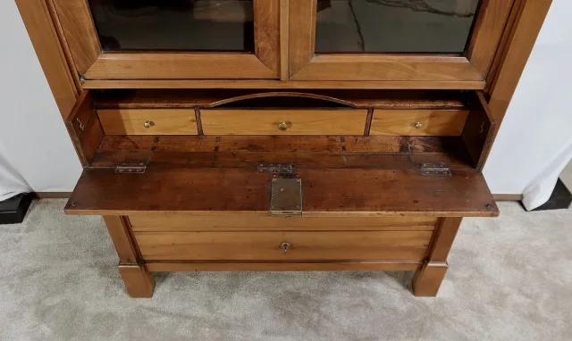 Commode Vitrine de Propriété en Merisier Massif, époque Empire – Début XIXe