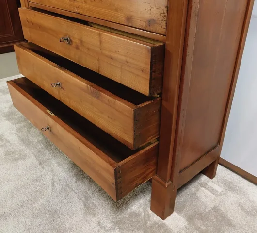 Commode Vitrine de Propriété en Merisier Massif, époque Empire – Début XIXe