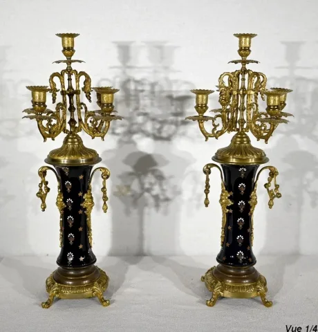 Importante Garniture de Cheminée en Bronze Doré – Fin XIXe