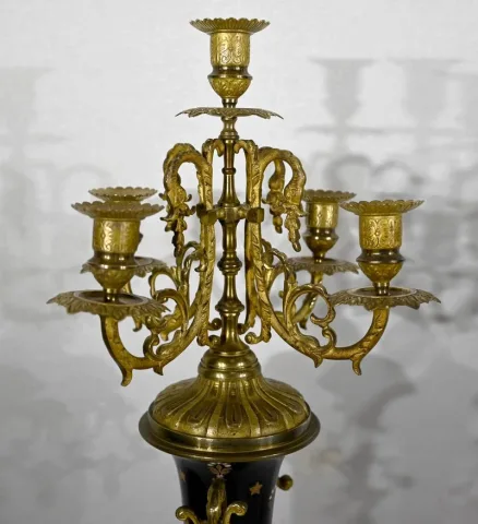 Importante Garniture de Cheminée en Bronze Doré – Fin XIXe