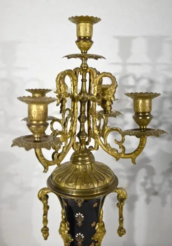 Importante Garniture de Cheminée en Bronze Doré – Fin XIXe