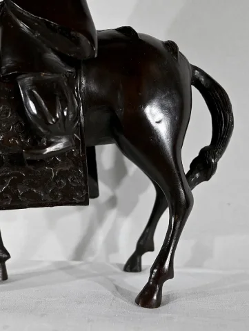 Ensemble en Bronze « Le Cavalier », Chine - Fin XIXe