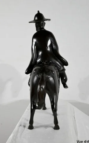 Ensemble en Bronze « Le Cavalier », Chine - Fin XIXe