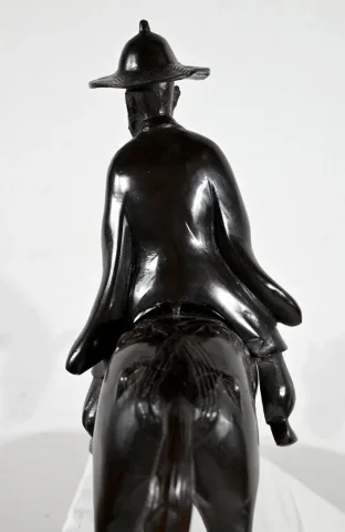 Ensemble en Bronze « Le Cavalier », Chine - Fin XIXe