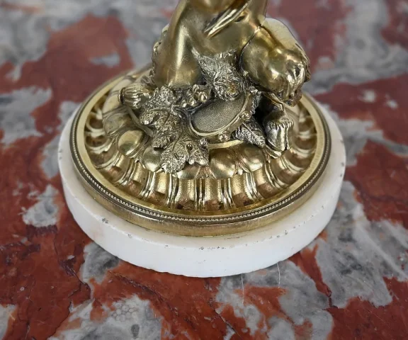 Paire de Bougeoirs en Bronze doré, époque Napoléon III – Milieu XIXe