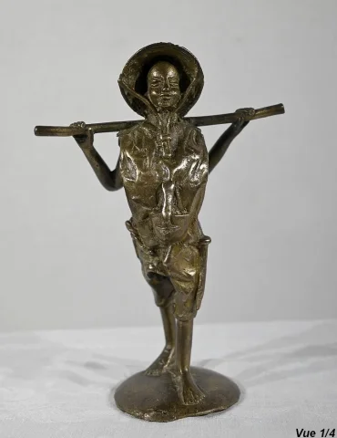 Bronze « Le Paysan Indochinois », Asie – Début XXe