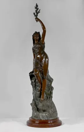 SPELTER STATUETTE by L. HOTT