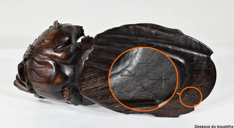 Ensemble Bouddha et son plateau en Palissandre, Chine – Fin XIXe
