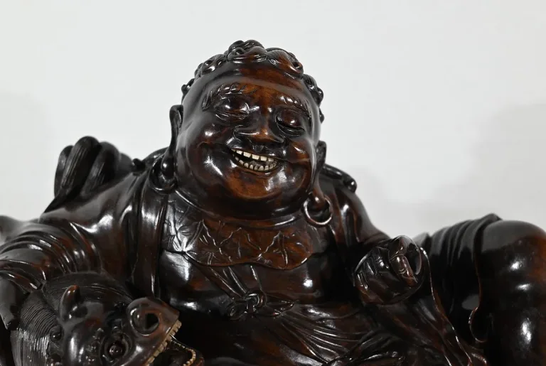 Ensemble Bouddha et son plateau en Palissandre, Chine – Fin XIXe