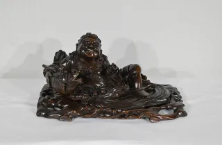 Ensemble Bouddha et son plateau en Palissandre, Chine – Fin XIXe