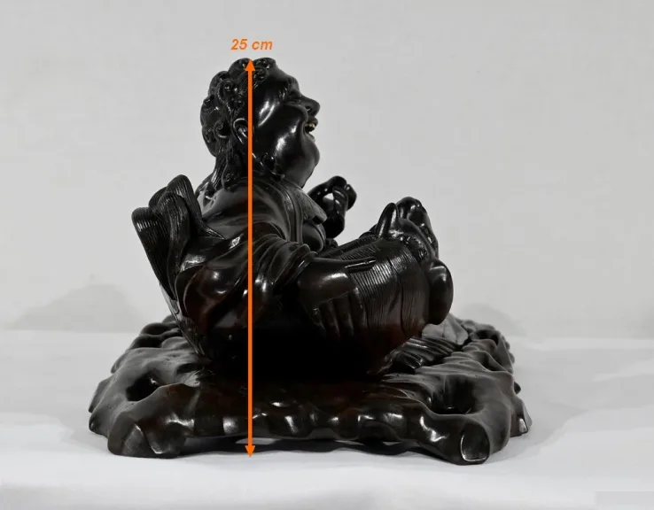 Ensemble Bouddha et son plateau en Palissandre, Chine – Fin XIXe