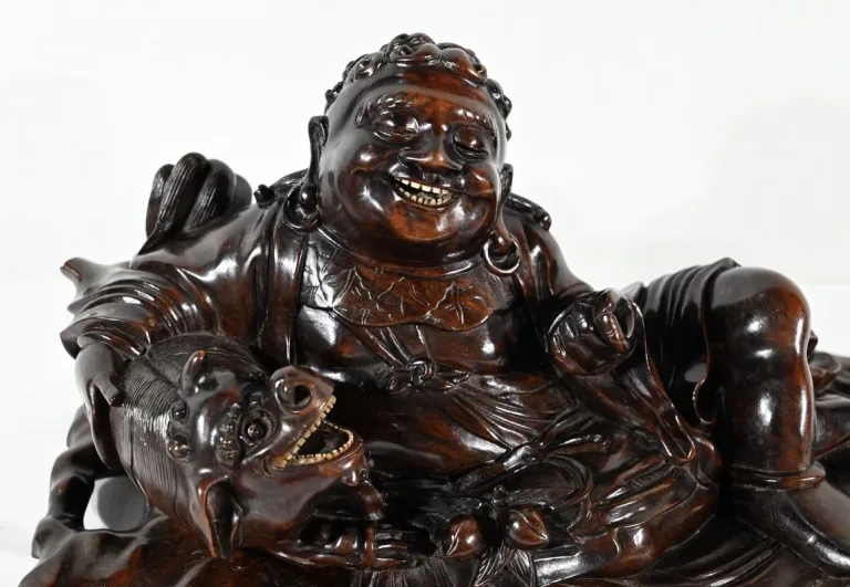 Ensemble Bouddha et son plateau en Palissandre, Chine – Fin XIXe