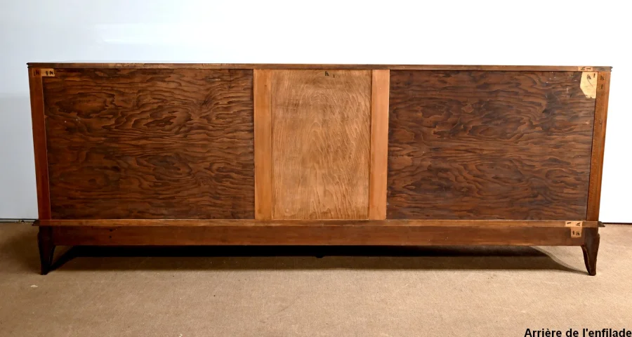 Enfilade 5 portes en Palissandre de Rio, attribuée à J.Leleu, Art Deco – 1940
