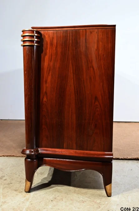 Enfilade 5 portes en Palissandre de Rio, attribuée à J.Leleu, Art Deco – 1940