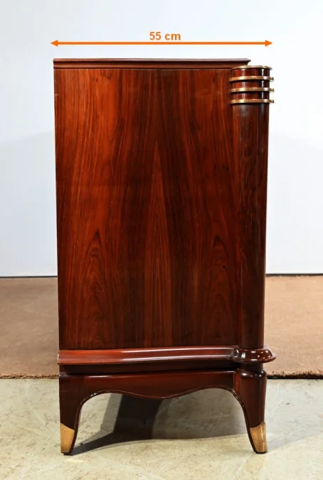 Enfilade 5 portes en Palissandre de Rio, attribuée à J.Leleu, Art Deco – 1940