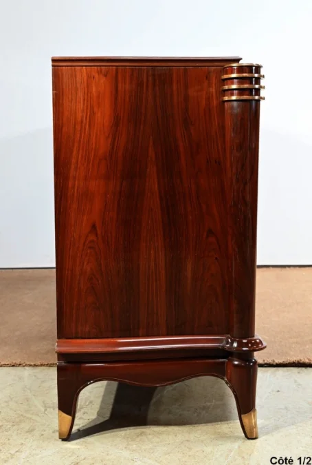 Enfilade 5 portes en Palissandre de Rio, attribuée à J.Leleu, Art Deco – 1940
